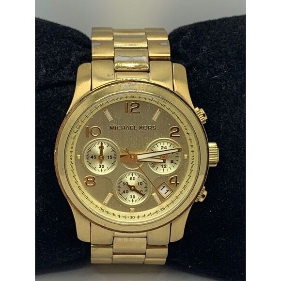 Michael Kors MK5055 Unisex Gold Stainless Steel Analog Dial Quartz Watch NA13 - Picture 2 of 11
